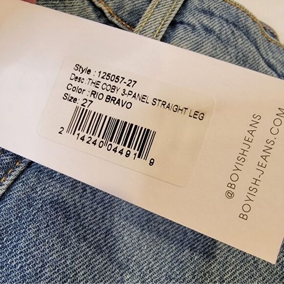 NWT Boyish Rio Bravo Coby Panel Hi Rise Straight Jeans - Picture 5 of 13